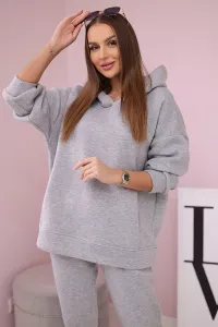 Insulated set with a sweatshirt in gray color