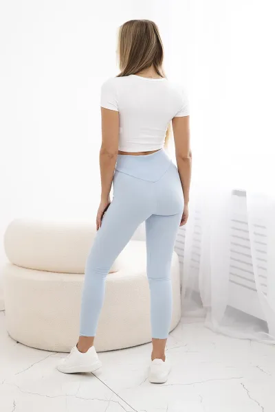 Ribbed leggings in azure color