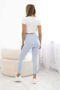 Ribbed leggings in azure color