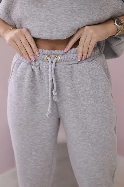 Insulated set with a sweatshirt in gray color
