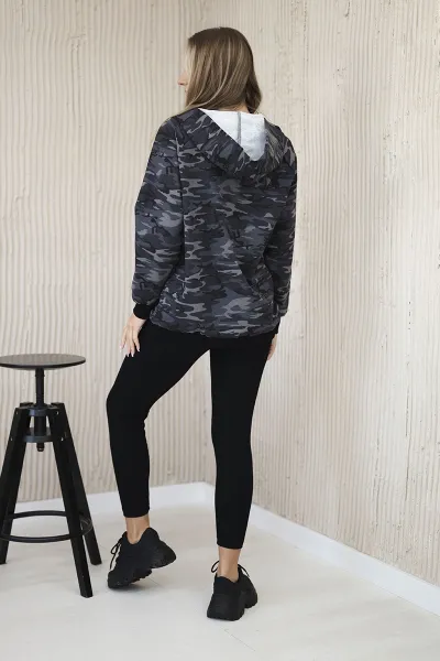 3-piece MOOR set of sweatshirt, top and leggings black + graphite
