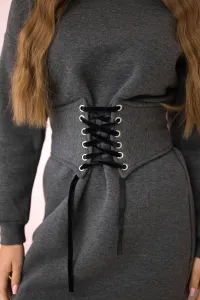 Insulated dress with decorative graphite belt