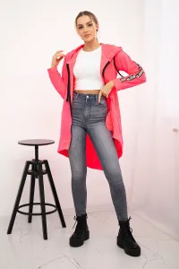 Sweatshirt with back zip pink neon