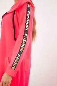Sweatshirt with back zip pink neon