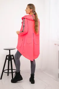 Sweatshirt with back zip pink neon