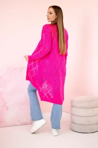 Sweater with geometric pattern pink neon