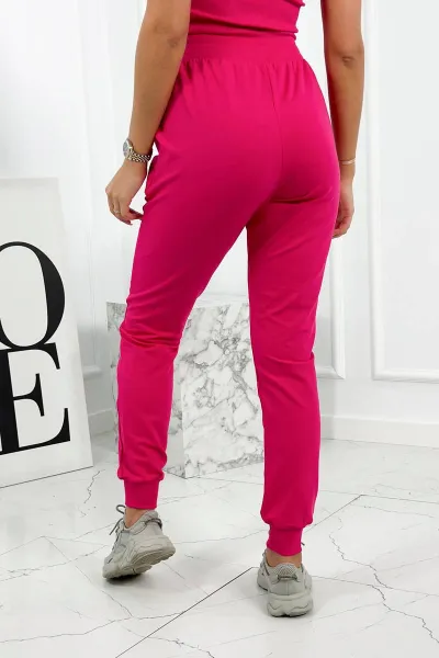 Set of 3-in-1 sweatshirt with press studs + top + fuchsia pants