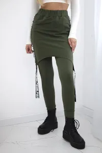 Pants/suit with khaki selfie inscription