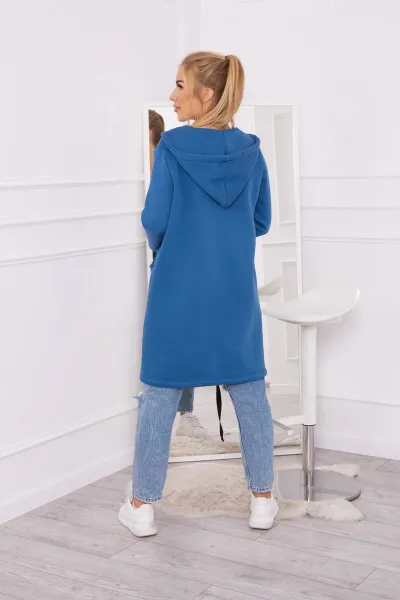 Insulated raincoat with hood purple blue