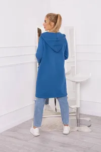 Insulated raincoat with hood purple blue