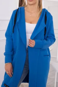 Insulated raincoat with hood purple blue