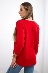 Blouse with cat graphics 3D red