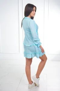 Dress with decorative ruffles mint