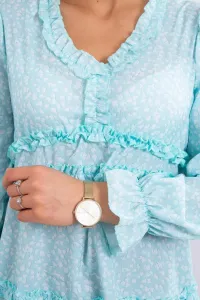 Dress with decorative ruffles mint