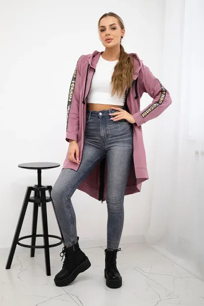 Sweatshirt with back zip dark pink