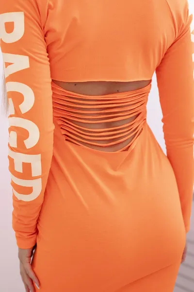 Ragged Orange Neon Dress