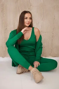 3-piece set of sweaters green