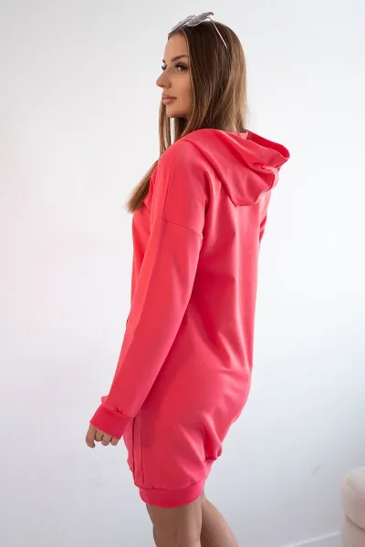 Raspberry dress with hood