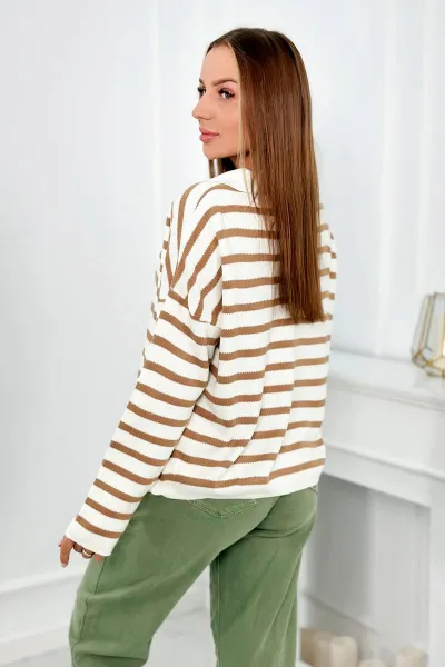 Striped camel sweater