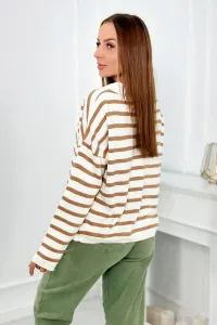 Striped camel sweater