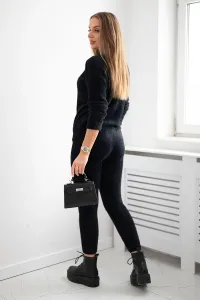 Two-piece set of alpaca sweaters black