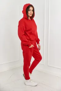 Insulated set sweatshirt + trousers red