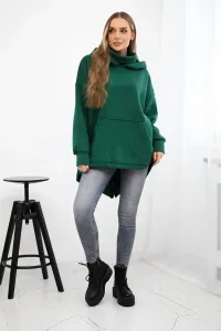 Legínovo Zateplená mikina so zipsom vzadu tmavo béžová Farba: Tmavozelená, Veľkosť: UNI