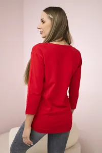 Blouse with Collage print red