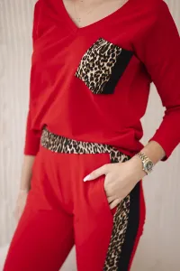 Set with a red panther motif