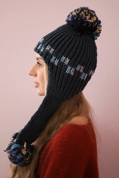 Women's cap with long ears Nadia K321 graphite