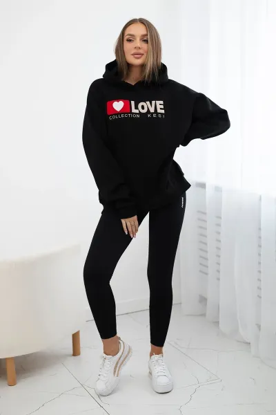 Black insulated cotton hoodie