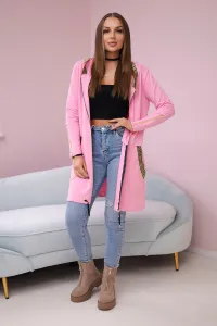 Sweatshirt with decorative belt light pink
