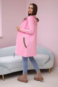 Sweatshirt with decorative belt light pink