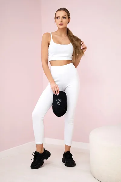 Striped top with a white blouse