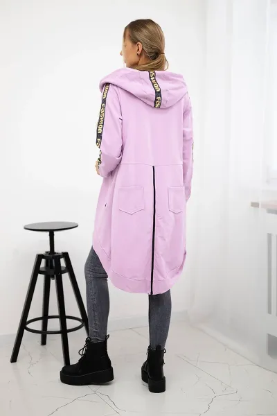 Sweatshirt with a zipper at the back purple