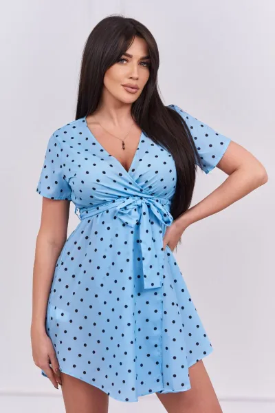 Blue polka dot dress