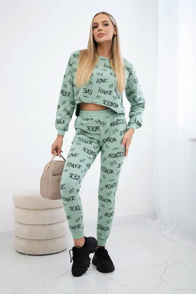 Dark mint lettering set