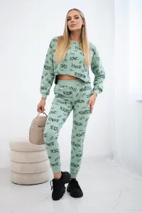 Dark mint lettering set