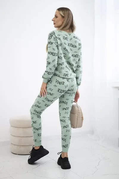 Dark mint lettering set