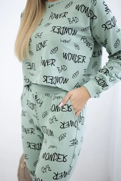 Dark mint lettering set