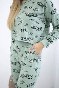 Dark mint lettering set