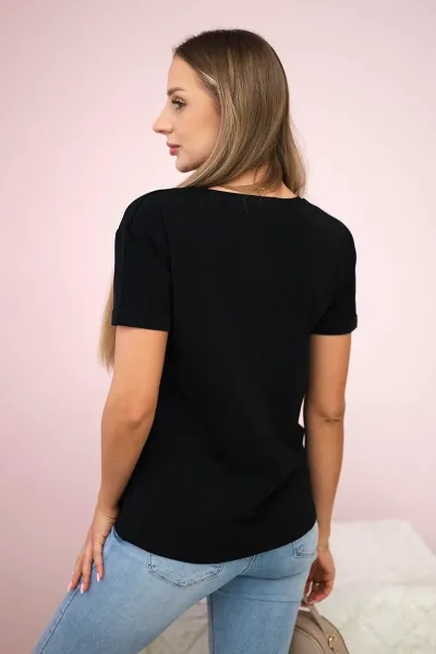 Women's graphic blouse black