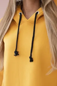 Dress with a hood and a side slit peach
