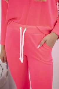 Set with oversized blouse pink neon