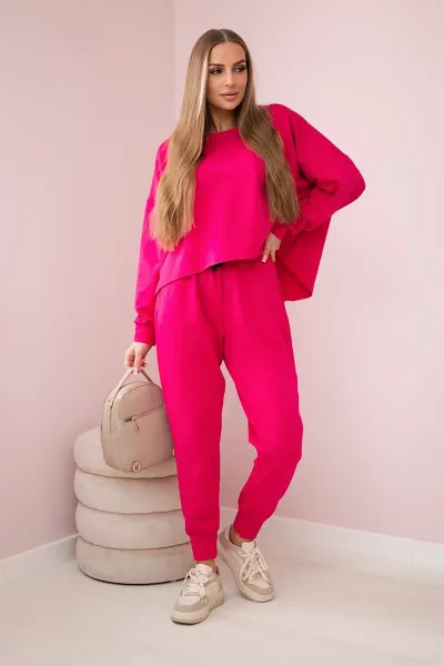 Set 2-piece sweatshirt + fuchsia trousers