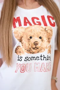 Blouse with Magic white print