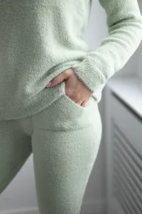 Two-piece set of dark mint alpaca sweaters
