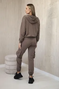 Set 3in1 sweatshirt + top + mocha pants