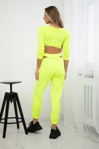 Complete with a yellow neon-colored blouse top