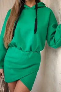 Insulated dress with a clutch bottom light green